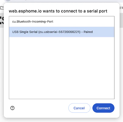 Confirm the USB connection using the serial USB
port